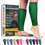 BLITZU Calf Compression Sleeves for Men and Women. Footless Compression Socks Support for Varicose Vein, Nursing, Running. Leg Sleeve Brace for Shin Splints, Pain Relief & Reduces Swelling Green XXL