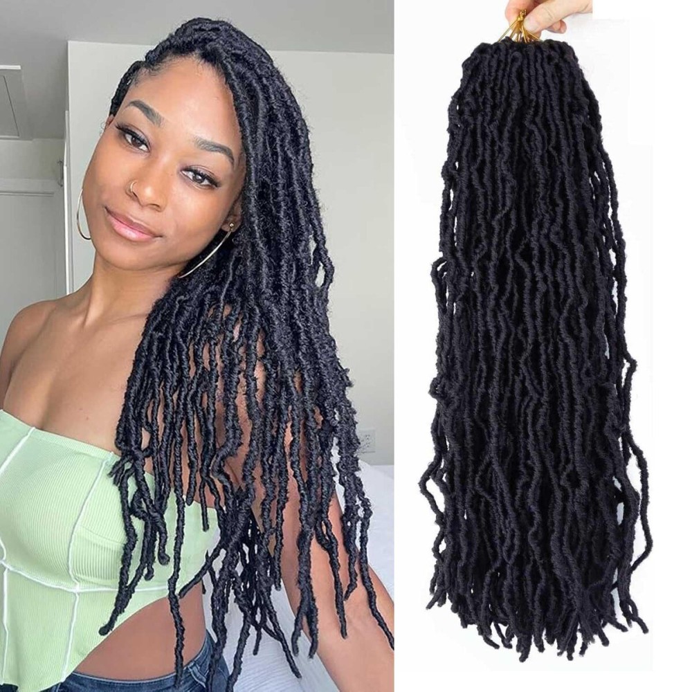 8 Packs Soft Locs 18 Inch Faux Locs Crochet Hair for Butterfly Locs Distressed Locs Crochet Hair for Black Women (2, 18 Inch(Pack of 8))