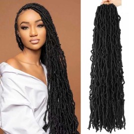 8 Packs Soft Locs Crochet Hair 26 Inch Faux Locs Crochet Braids Hair for Butterfly Locs Distressed Locs Crochet Hair for Black Women (1B, 26 Inch(Pack of 8))