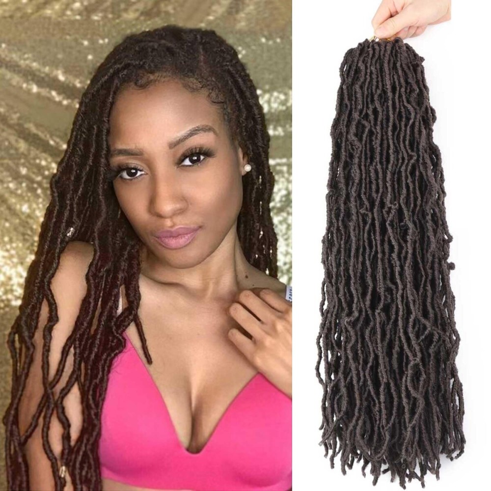 8 Packs Soft Faux Locs Crochet Hair 18 Inch for Butterfly Locs Distressed Locs Crochet Hair for Black Women (4, 18 Inch(Pack of 8))