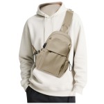 SEAFEW Brown Sling Crossbody Bag for Men Women, Tactical Backpack Shoulder Daypack Mini Anti-Theft Cross Body Motorcycle Chest Bags, Small One Strap Fanny Back Pack for Casual Travel Hiking Sport Gym