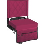 Sheenive Stadium Seats for Bleachers with Back Support, Bleacher Seats with Backs and Cushion Wide, Padded Portable Folding Comfort Stadium Chair with Shoulder Strap, Perfect for Sports Events, Maroon