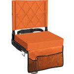 Sheenive Stadium Seats for Bleachers with Back Support, Bleacher Seats with Backs and Cushion Wide, Padded Portable Folding Comfort Stadium Chair with Shoulder Strap, Perfect for Sports Events, Orange