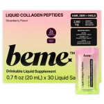BeMe Liquid Collagen for Women - 2500mg Verisol Collagen Liquid with Biotin, CoQ10 & Vitamin C - Clinically Proven Collagen Peptides for Hair, Skin & Nails (21 Fl Oz (Pack of 1), Strawberry)