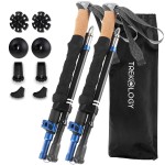TREKOLOGY Trek-Z Cork Grip Trekking Poles - Lightweight Folding Hiking Poles, Adjustable Height, Compact Travel Design, Aircraft-Grade Aluminum Walking Sticks for Men & Women