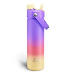 ENCOOL Insulated Water Bottle with Straw Stainless Steel Water Bottle, Leak-Proof, BPA-Free, Double Wall Vacuum Keeps Cold for 24 Hours for Sports, Travel, School (26 oz, Peach Dream)