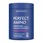 BodyHealth PerfectAmino Powder - BCAA and EAA Powder for Pre and Post Workout - Amino Acid Energy Drink to Support Lean Muscle and Recovery - NSF Certified for Sport - Mixed Berry - 66 Servings