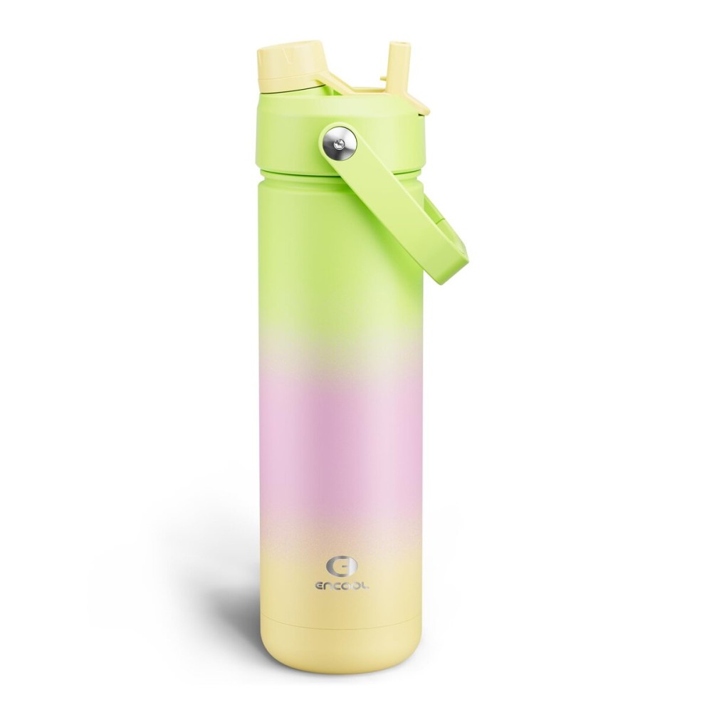 ENCOOL Insulated Water Bottle with Straw Stainless Steel Water Bottle, Leak-Proof, BPA-Free, Double Wall Vacuum Keeps Cold for 24 Hours for Sports, Travel, School (26 oz, Morning Dew)