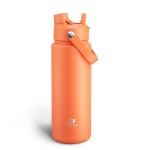 ENCOOL Insulated Water Bottle with Straw Stainless Steel Water Bottle, Leak-Proof, BPA-Free, Double Wall Vacuum Keeps Cold for 24 Hours for Sports, Travel, School (32 oz, Moderate Orange)