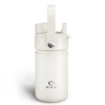 Kids Insualated Water Bottle with Straw - 12oz Stainless Steel Water Bottle with Dual Spouts, Leak-Proof, BPA-Free, Double Wall Vacuum Keeps Cold for 24 Hours for Sports, Travel, School (Cream Moon)