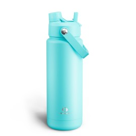 ENCOOL Insulated Water Bottle with Straw Stainless Steel Water Bottle, Leak-Proof, BPA-Free, Double Wall Vacuum Keeps Cold for 24 Hours for Sports, Travel, School (32 oz, Aquamarine Blue)