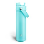 ENCOOL Insulated Water Bottle with Straw Stainless Steel Water Bottle, Leak-Proof, BPA-Free, Double Wall Vacuum Keeps Cold for 24 Hours for Sports, Travel, School (26 oz, Aquamarine Blue)