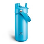 ENCOOL Insulated Water Bottle with Straw Stainless Steel Water Bottle, Leak-Proof, BPA-Free, Double Wall Vacuum Keeps Cold for 24 Hours for Sports, Travel, School (18 oz, Azure Blue)