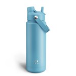 ENCOOL Insulated Water Bottle with Straw Stainless Steel Water Bottle, Leak-Proof, BPA-Free, Double Wall Vacuum Keeps Cold for 24 Hours for Sports, Travel, School (32 oz, Pewter Blue)