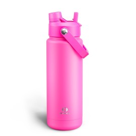 ENCOOL Insulated Water Bottle with Straw Stainless Steel Water Bottle, Leak-Proof, BPA-Free, Double Wall Vacuum Keeps Cold for 24 Hours for Sports, Travel, School (32 oz, Persian Rose)