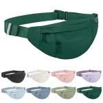 Frenou Large Waist Bag With 4-Zipper Pockets-Fanny Pack For Women And Man-Crossbody Belt Bag With Adjustable Strap For Travel Running Hiking Walking Workout Deep Green