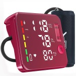 GUAEVER Blood Pressure Monitor Rechargeable Upper Arm Blood Pressure Monitors for Home Use Large Screen Bp Machine with 8.7-16.5 Bp Cuff, 2x120 Memory, Voice Broadcast Bp Monitor(Red)