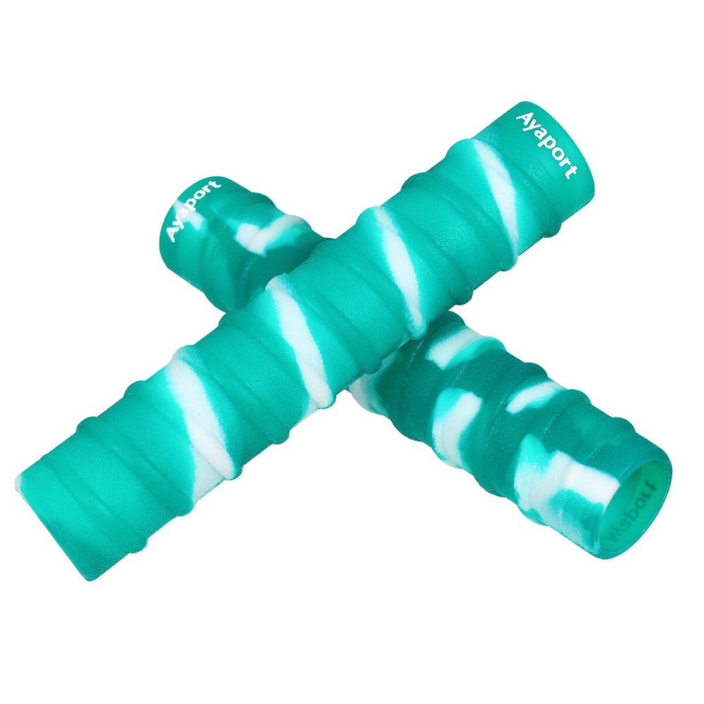 Ayaport Kayak Paddle Grips Non-Slip Silicone Wraps Blister Prevention Kayaking Accessories for Take-Apart Paddles (Green White, fit for 30mm Paddle)