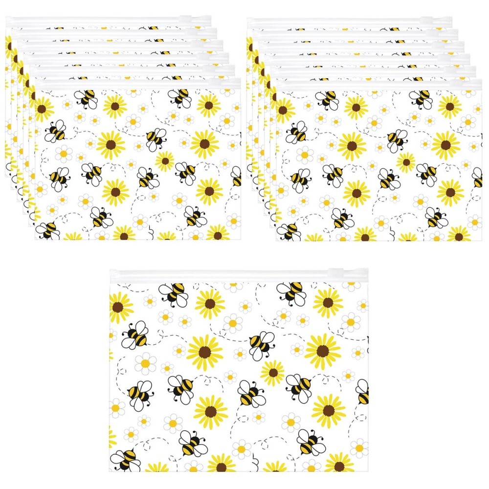 Reginary 50 Pcs Inspirational Gifts Bulk for Women Cosmetic Bag EVA Makeup Bag with Zipper for Birthday Christmas Encouragement Presents(Bee)