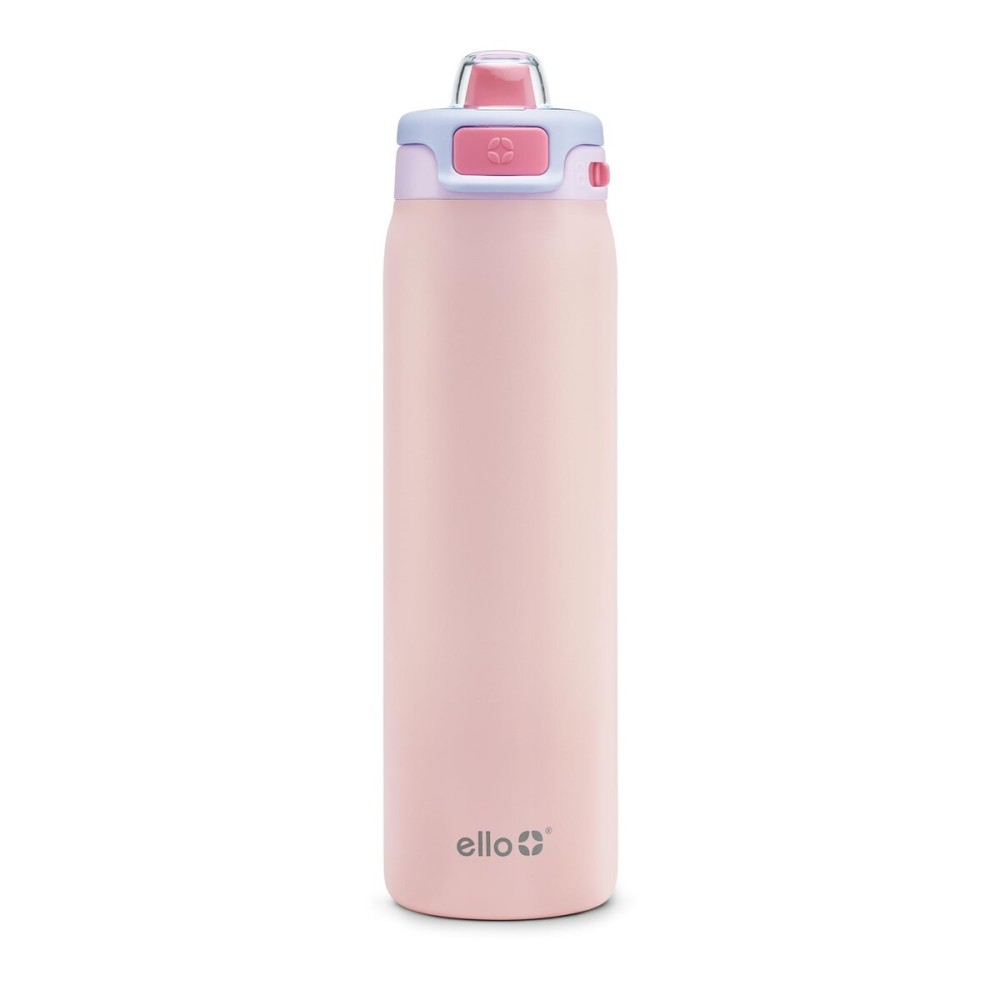 Ello Pop & Fill 22oz Stainless Steel Water Bottle with Quick Fill Technology, Double Walled and Vacuum Insulated Metal, Leak Proof Locking Lid, Sip and Chug, Reusable, BPA Free, Heavenly Hues