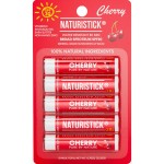 Mineral SPF 30 Vegan Lip Balm by Naturistick | Broad Spectrum UVA/UVB Sunscreen Protection with Zinc Oxide | 100% Natural, Coral-Friendly Formula | Oxybenzone Free | 5-Pack Cherry | Made in USA