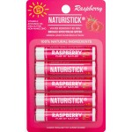Mineral SPF 30 Vegan Lip Balm by Naturistick | Broad Spectrum UVA/UVB Sunscreen Protection with Zinc Oxide | 100% Natural, Coral-Friendly Formula | Oxybenzone Free | 5-Pack Raspberry | Made in USA