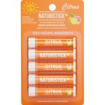 Mineral SPF 30 Vegan Lip Balm by Naturistick | Broad Spectrum UVA/UVB Sunscreen Protection with Zinc Oxide | 100% Natural, Coral-Friendly Formula | Oxybenzone Free | 5-Pack Citrus | Made in USA