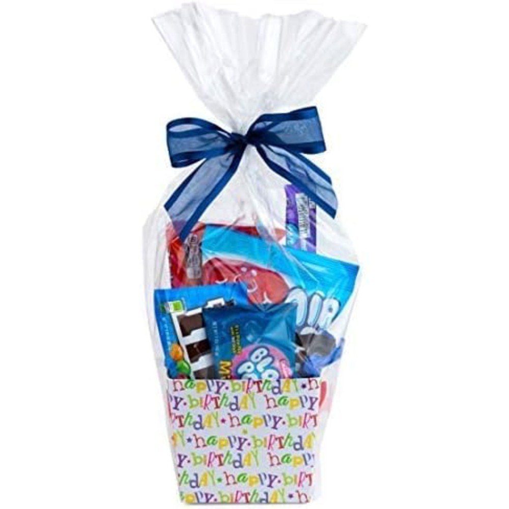 Purple Q Crafts Clear Basket Bags 16 x 24 Cellophane Gift Bags, Small 1.2 Mil Thick (50 bags)