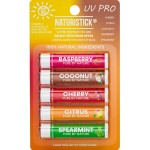 Mineral SPF 30 Vegan Lip Balm by Naturistick | Broad Spectrum UVA/UVB Protection with Zinc Oxide | 100% Natural, Coral-Friendly | 5-Pack Assorted (Raspberry, Coconut, Cherry, Citrus, Spearmint)