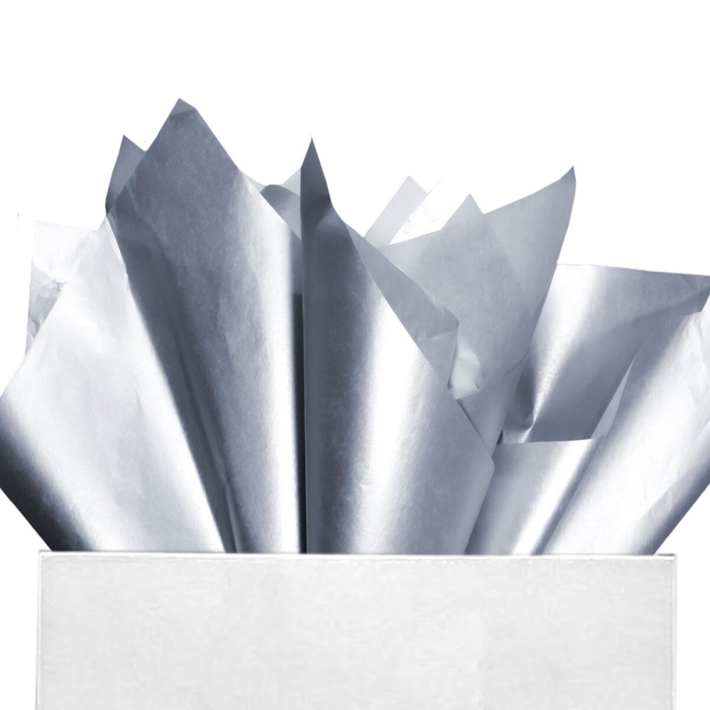 100 Sheets Silver Tissue Paper Artdly 12 x 20 Inches Silver Wrapping Paper Bulk for Weddings Birthday DIY Project Wrapping Crafts Decor