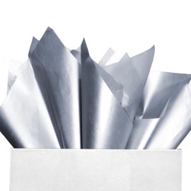 100 Sheets Silver Tissue Paper Artdly 12 x 20 Inches Silver Wrapping Paper Bulk for Weddings Birthday DIY Project Wrapping Crafts Decor