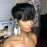 QiaQiaRing Pixie Cut Wigs For Black Women 1b/30 Daily Use Color Brazilian Virgin Remy Human Hair Short Layered Pixie Wigs with Bangs Glueless Wear and go Lightwight for Summer (Black)