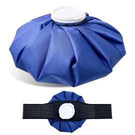 XIAEQOH 11 Large Ice Bag Pack with Wrap for Injuries, Upgrade Reusable Ice Packs, Effective Hot/Cold Therapy for Migraine, Shoulder, Neck, Knee Pain, No-Leak & Waterproof, Blue
