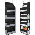 Yecaye 1 Pack Over the Door Organizer, 35.2lbs Load Toy Stuffed Animal Storage, Large Capacity Swing-proof Hanging Bathroom Organizers and Storage for Nursery Newborn Baby Essential Stuff Black