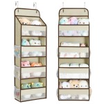 Yecaye 2 Pack Over the Door Organizer, 35.2lbs Load Toy Stuffed Animal Storage, Swing-proof Hanging Bathroom Organizers and Storage for Nursery Newborn Baby Essential Stuff Dorm Room Essentials Beige