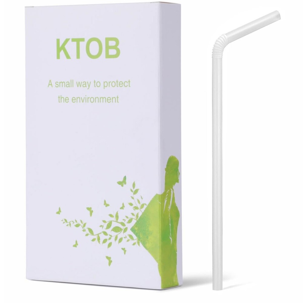100 Count 100% Plant-Based Compostable PLA Straws - Plasticless Biodegradable Flexible Drinking Straws- A Fantastic Eco Friendly Alternative to Plastic Straw