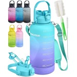 EnergyBud Half Gallon Water Bottle With Straw | Eastman Tritan Material: Food-Safe | Dishwasher Safe, No BPA, BPS, DEHP | Jug w/ 6-in-1 Cap | Leakproof 74.3 Oz Water Bottle (2.2 L)
