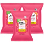 Yes To Face Wipes for Women and Men, Grapefruit Facial Cleansing Cloths for Makeup Removal, Daily Cleansing & Soothing - VitaminC Formula, 96%Naturally (Pack of 3)