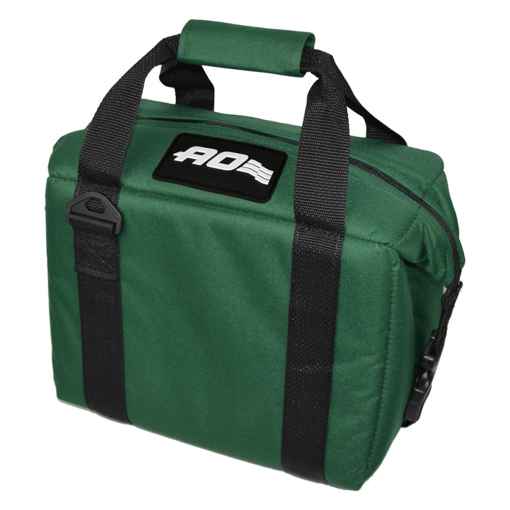 AO Coolers Original Soft-Sided Cooler Bag, Leak Proof, Insulated, Lunch & Travel Size, Forest Green, 9-Can, Made in The USA