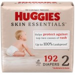 Huggies Size 2 Diapers, Skin Essentials Baby Diapers, Size 2 (12-18 lbs), 192 Count (3 Packs of 64), Packaging May Vary