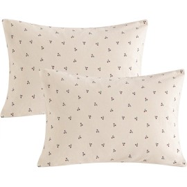 NTBAY 2 Pack 100% Natural Jersey Cotton Toddler Pillowcases, Super Soft and Breathable Travel Pillow Cases with Envelope Closure for Nursery, 13x18 Inches, Cherries
