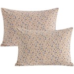 NTBAY 2 Pack 100% Natural Jersey Cotton Toddler Pillowcases, Super Soft and Breathable Travel Pillow Cases with Envelope Closure for Nursery, 13x18 Inches, Purple Floral