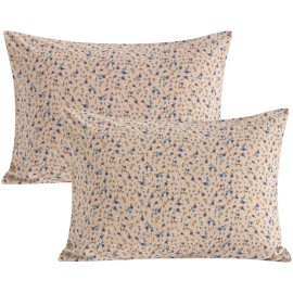 NTBAY 2 Pack 100% Natural Jersey Cotton Toddler Pillowcases, Super Soft and Breathable Travel Pillow Cases with Envelope Closure for Nursery, 13x18 Inches, Purple Floral