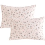 NTBAY 2 Pack 100% Natural Jersey Cotton Toddler Pillowcases, Super Soft and Breathable Travel Pillow Cases with Envelope Closure for Nursery, 13x18 Inches, Pink Floral