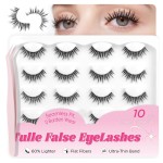 BEPHOLAN Ultra-thin False Eyelashes 10 Pairs Eyelash Pack False Lashes Natural look Lash Strips Lightweight Lashes with Soft Clear Band(CCS115)