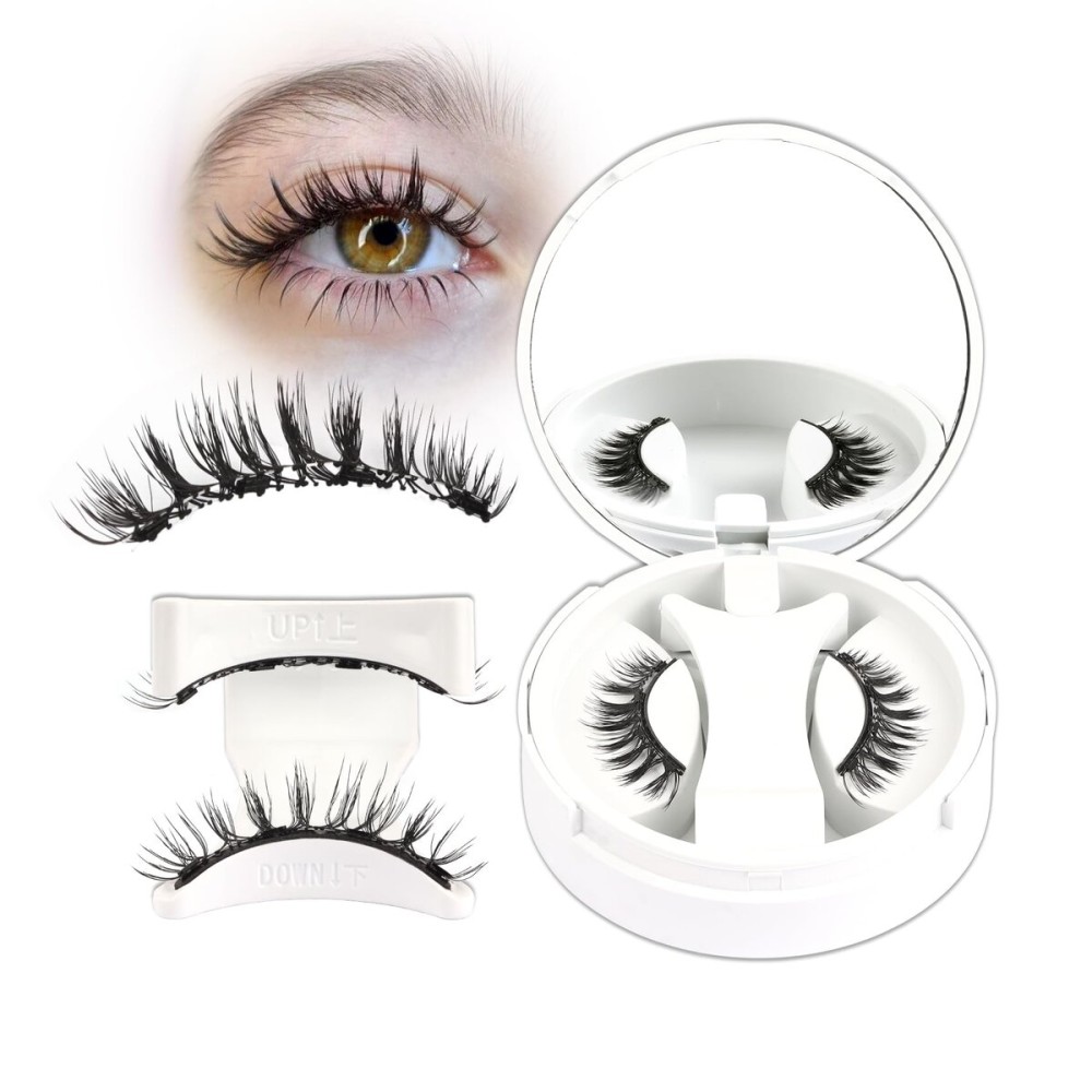 Veleasha Magnetic Eyelashes Manga Lashes Soft Lash Magnetic Lashes with Applicator Natural Look Reusable No Glue Easy to Apply & Remove Spiky False Eyelashes Eyelash Wispy (Diva)
