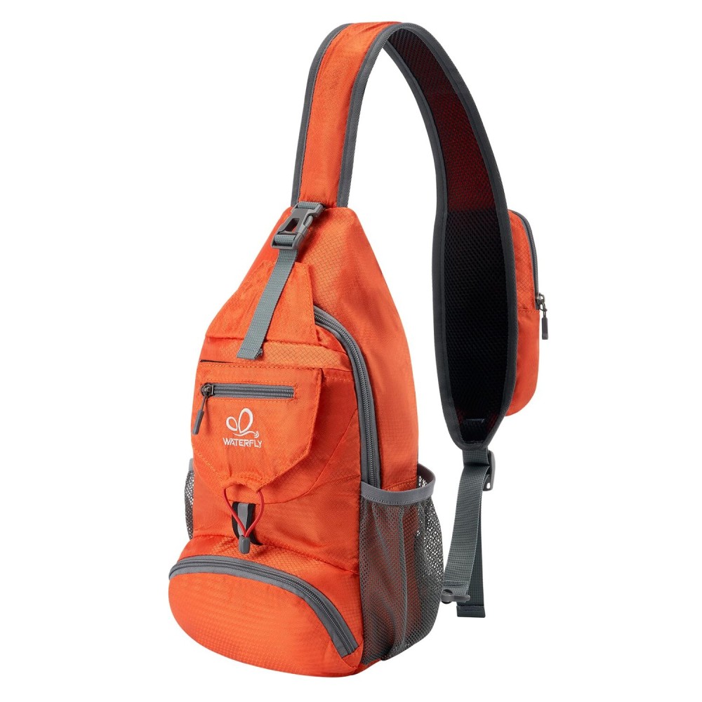WATERFLY Packable Small Crossbody Sling Backpack Shoulder Chest Bag Daypack for Hiking Traveling