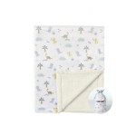 CREVENT Cozy Soft and Warm Mink Baby Blanket with Sherpa Backing, Gift Packing with Ribbon for Newborn Infant Toddler\'s Crib Cot Stroller (30X40 Dinosaur)