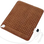 Deepsoon Heating Pad,Electric Heating Pads for Back,Neck,Abdomen,Moist Heating Pad for Shoulder,Knee,Arms,Legs,Dry/Moist Heat & Auto Shut Off,Christmas Gifts for Men and Women,Brown,24x20 Inch