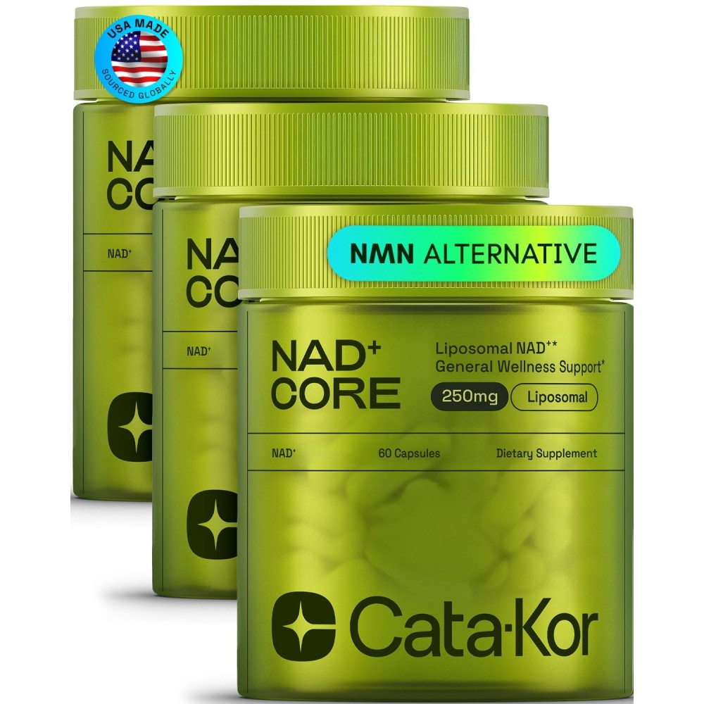 Cata-Kor NMN Supplement Alternative - Liposomal NAD+ Supplement - Third-Party Tested - NAD CORE - 90-Day Supply - 180 Capsules